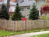 Wood Spaced Picket Fence Dog Eared