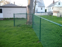 Green Chain Link with a Bump Out for Tree