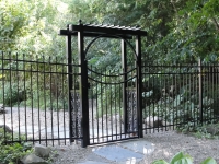 Arbor with Scalloped Gate and Picket Top Fence  EFS-10