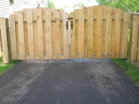 Wood Board on Board Double Arched Drive Gate