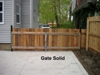Wood Solid Double Drive Gate with Pipe Frame