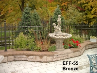 Arched Picket Top EFF-55 Bronze with Quad Finials